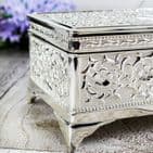 Personlised  engraved Vintage Style Silver Plated Jewellery Box | Unique Gift For Her