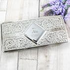 Personlised  engraved Vintage Style Silver Plated Jewellery Box | Unique Gift For Her