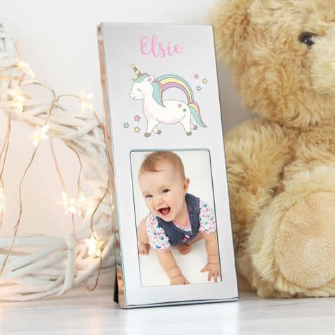 Personalised Baby Unicorn 2x3 Photo Frame Gift 1st Birthday Gift Idea
