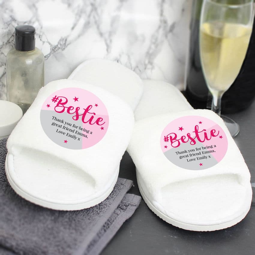 Personalised Best Friend #Bestie Slippers Gift Idea for Sleepover Party