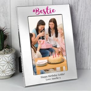 Personalised #Bestie 4x6 Silver Photo Frame Gift For a special friend