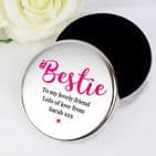 Personalised #Bestie Round Trinket Box
