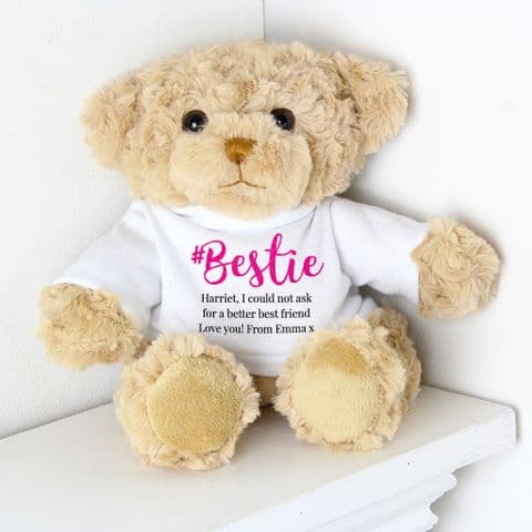 Personalised #Bestie Teddy Bear Gift For Best Friend any message