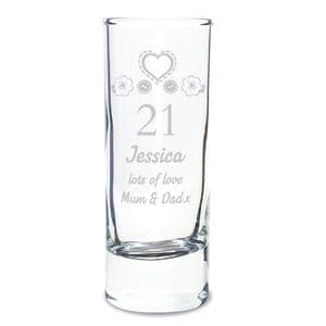 Personalised Birthday Shot Glass Gift Engraved With Any Age, Name and message