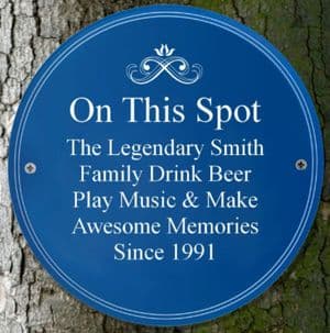 Personalised Blue National Heritage Plaque Garden Sign Gift