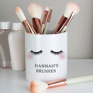 Personalised Ceramic Pot Gift For Her Make Up Brushes, Stationary Holder