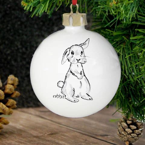 Personalised Christmas Bunny Rabbit Bauble Pet Gift
