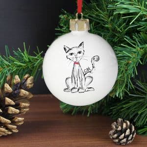 Personalised Christmas Cat Bauble Pet Gift