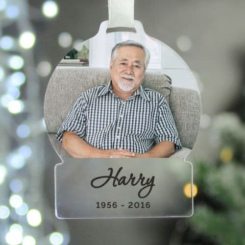 Personalised Christmas Memorial Tree Ornament Add Your Photo