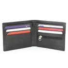 Personalised Classic Black Leather Wallet Gift - Personalised with any name and message