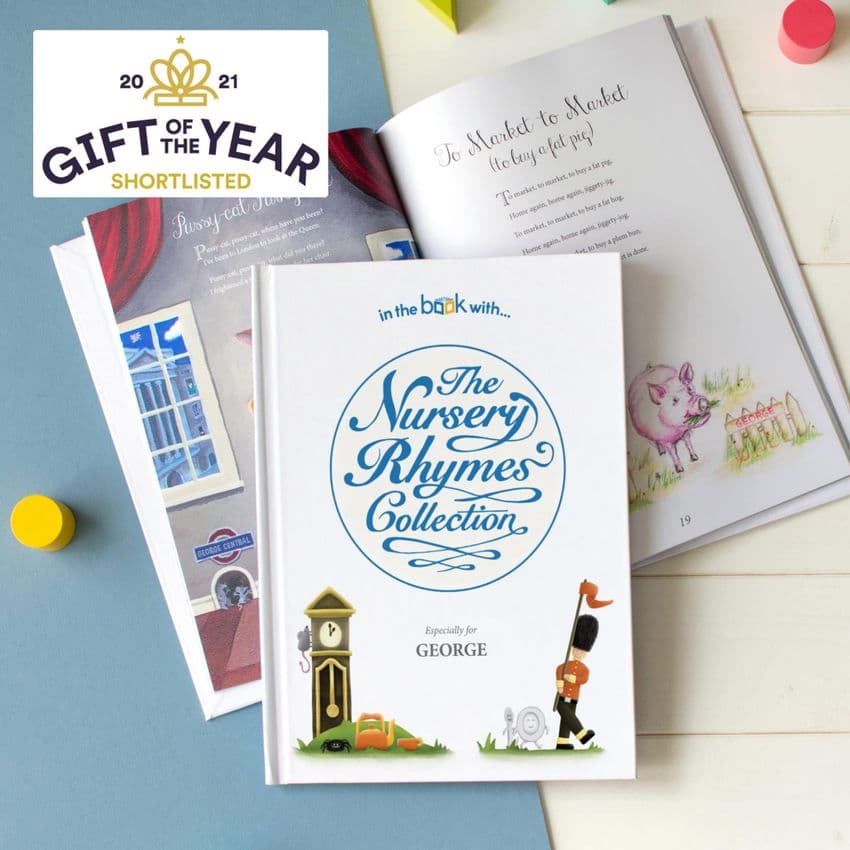 Personalised Classic Nursery Rhyme Collection Book For Children. Keepsake gift for first birthday, Christmas and special occasions.