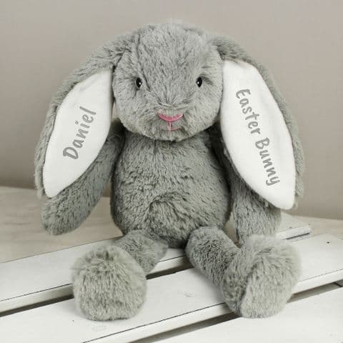Personalised Cuddly Bunny Soft Toy Gift - Baby's First Easter, Christening & New Baby Gift