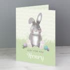 Personalised Easter Card - Easter Bunny Greeting Card personalised with any name and message.