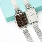 Personalised  Engraved Ladies Lille Silver  Watch Gift by Architect of London