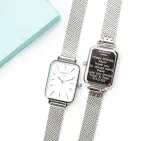 Personalised  Engraved Ladies Lille Silver  Watch Gift by Architect of London