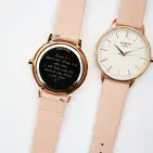 Personalised Engraved Ladies Pale Pink Genuine Leather Strap  Watch Gift For Birthdays