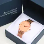Personalised  Architect Rose Gold Watch Gift For Birthdays