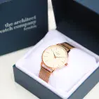 Personalised  Architect Rose Gold Watch Gift For Birthdays