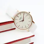 Personalised Engraved Ladies White Leather Strap  Watch Gift For Birthdays