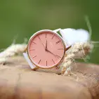 Personalised Engraved Ladies White Leather Strap  Watch Gift For Birthdays