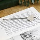 Personalised Engraved Silver Heart Bookmark - Gift For book lovers