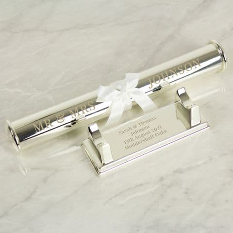 Personalised Engraved Silver Plated Certificate Holder Special Occasion Gift