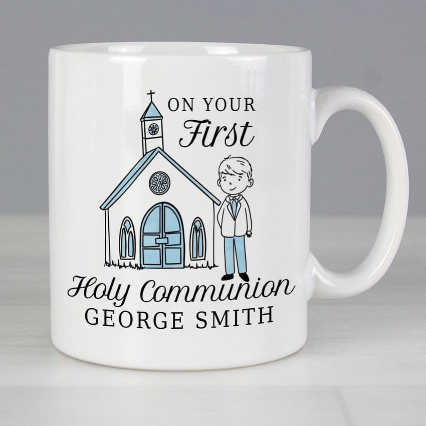 Personalised First Holy Communion Mug Gift For Little Boy