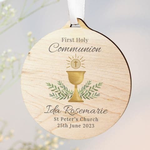 Personalised First Holy Communion Wooden Plaque Keepsake Decoration