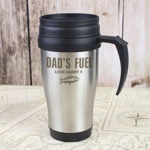 Personalised Fishing Travel Mug - Stainless Steel Coffee Mug Gift Idea