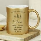 Personalised Gold Glitter Christmas Mug Gift - Add Any Name & Message