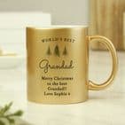 Personalised Gold Glitter Christmas Mug Gift - Add Any Name & Message