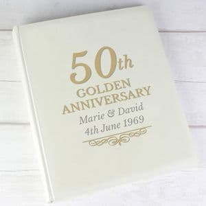 Personalised Golden 50th Wedding Anniversary Traditional Photo Album Scrapbook