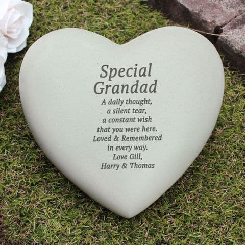 Personalised Heart Memorial Stone engraved with any message.