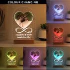 Personalised Heart Photo Upload Colour Change LED Light - Unique Valentines & Anniversary gift