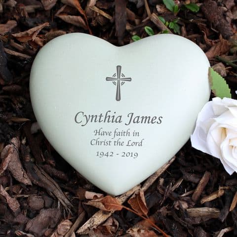 Personalised Holy Cross Memorial Stone Grave and Garden Ornament Tribute