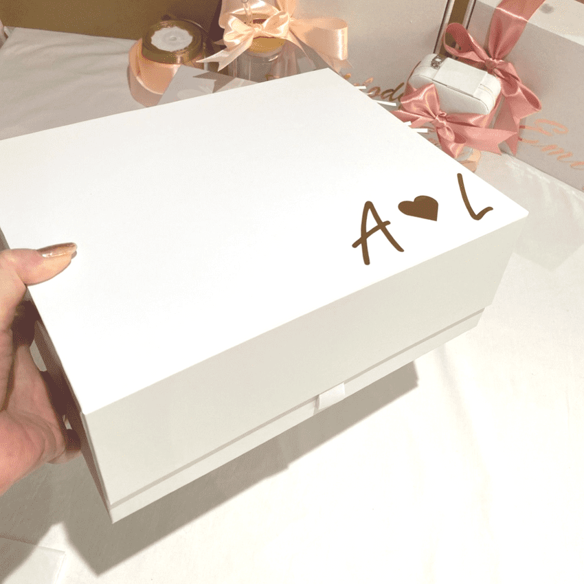 Personalised large Deluxe Gift Box For Special Ocassions with satin ribbon and gold foil name