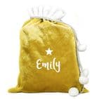Personalised Luxury Gold Christmas Sack Any Name Gift