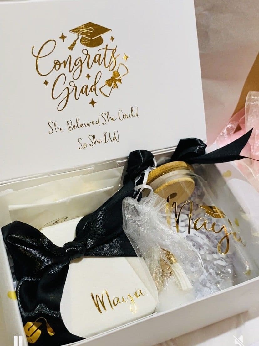 Personalised Luxury Graduation Ready Filled Gift Box custom made unique graduation gift