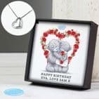 Me to You  Sterling Silver Heart Necklace with personalised Box | Cute Valentine Gift for girlfriend