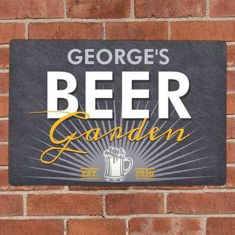 Personalised Metal Beer Garden Wall Sign Plaque Gift