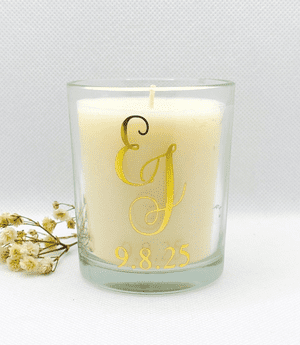 Personalised Monogram Scented Candle Wedding & Anniversary Favour