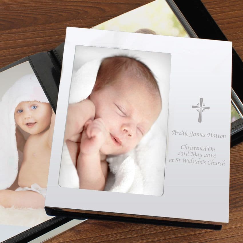 Personalised Photo Album With Religious Cross Design Gift For Baptism, Christening, Holy Communion and Confirmation