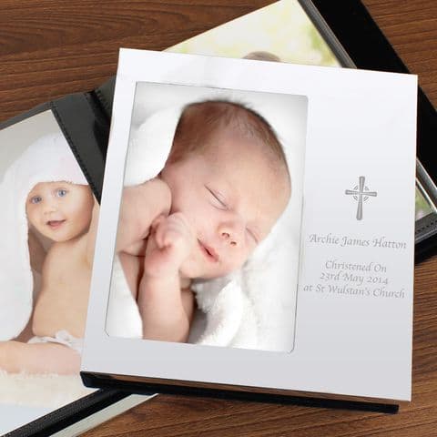 Personalised Photo Album With Religious Cross Design Gift