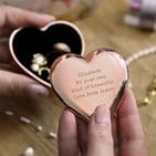 Personalised Rose Gold Heart Shape Trinket Box - Bridesmaid gift