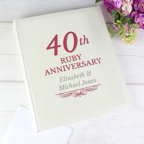 Personalised Ruby 40th Wedding Anniversary Traditional Photo Album Scrapbook