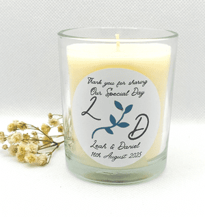 Personalised Scented Candle Wedding & Anniversary Favour