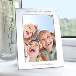 Personalised Silver 5x7 Photo Frame Engraved With Any Message