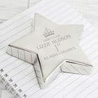 Personalised Silver Star Paperweight Graduation Gift