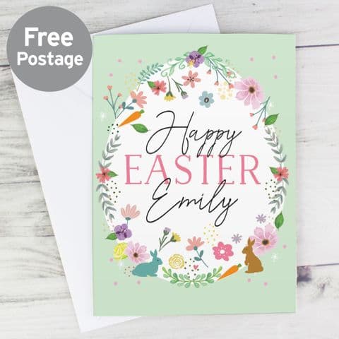 Personalised Springtime Easter Card - Add Any Name and Message