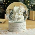 Personalised Village Scene Christmas Glitter Snow Globe Gift engraved with any message